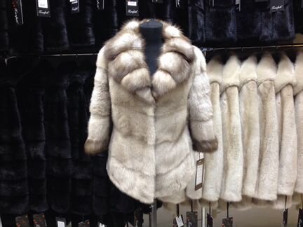 Шуба норковая с соболем