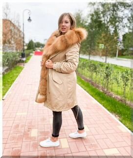 Парка с натуральным мехом