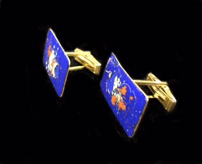 Винтажные запонки с эмалью