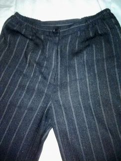 Брюки шерстяные в полоску на подкладке