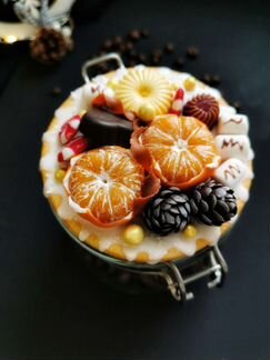 Баночка с декором в подарок на новый год