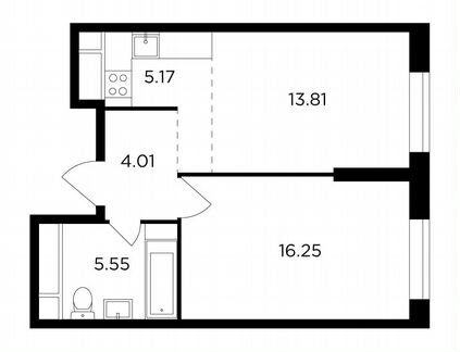 2-к квартира, 44.8 м², 24/30 эт.