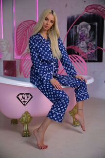 Костюм пижама синий лого луи виттон