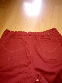 Джинсы кирпичного цвета стрейч большой размер