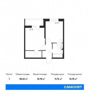 1-к квартира, 38.4 м², 10/14 эт.