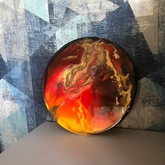 Картина Огонь, resinart (эпоксидная смола), 30 см