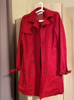 Красный тренч из хлопка на подкладке 42 44