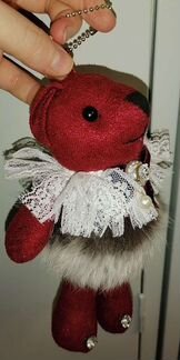 Мягкая игрушка брелок с натуральным мехом