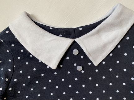 Платье синее в белый горошек, 104 см