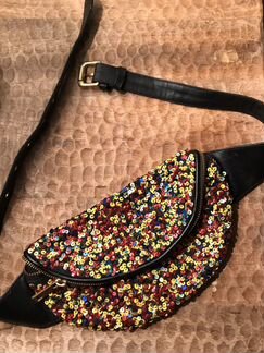 Разноцветная поясная сумка с пайетками ASOS