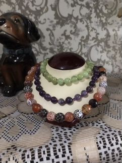 Агат Оникс Аметист Бусы из натуральных камней в се