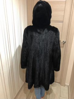 Шуба норковая с капюшоном