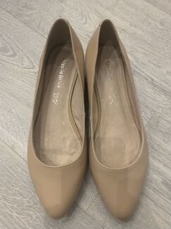 Балетки кожаные бежевые, р.39