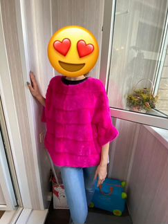 Шуба- пончо из норки