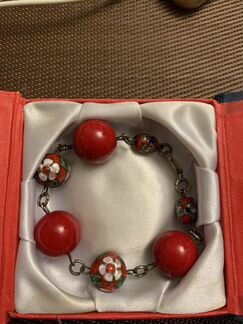 Браслет (кораллы+эмаль)