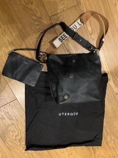 Черная кожаная сумка Uterque