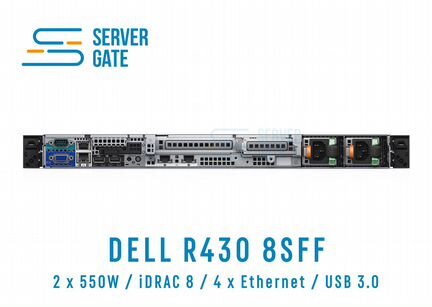 Сервер Dell R430 8SFF / 2xE5-2687Wv3 / 128 GB