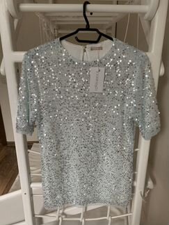 12storeez топ из ткани гофре с пайетками