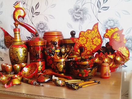 Золотая Хохлома. Посуда. Подарок