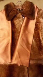 Шуба мутоновая с норковым воротником
