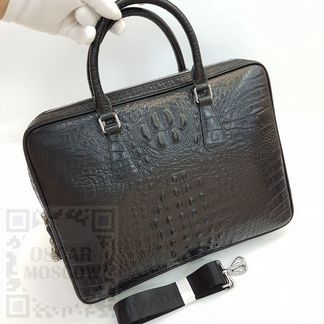 Кожаный черный новый портфель Prada