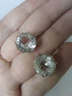 Серьги серебро 875 Горный хрусталь