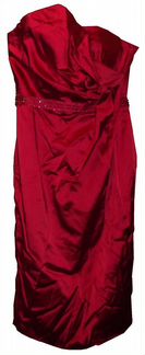 Платье вечернее атласное алого цвета