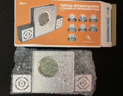 Kreolz часы-будильник с радио и термометром