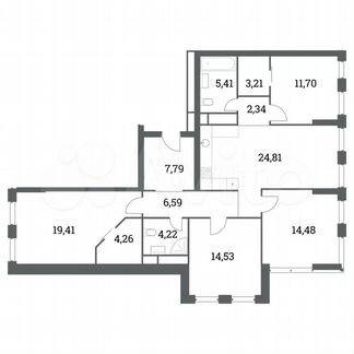 4-к квартира, 118 м², 29/41 эт.