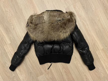 Кожаный женский пуховик dsquared 2